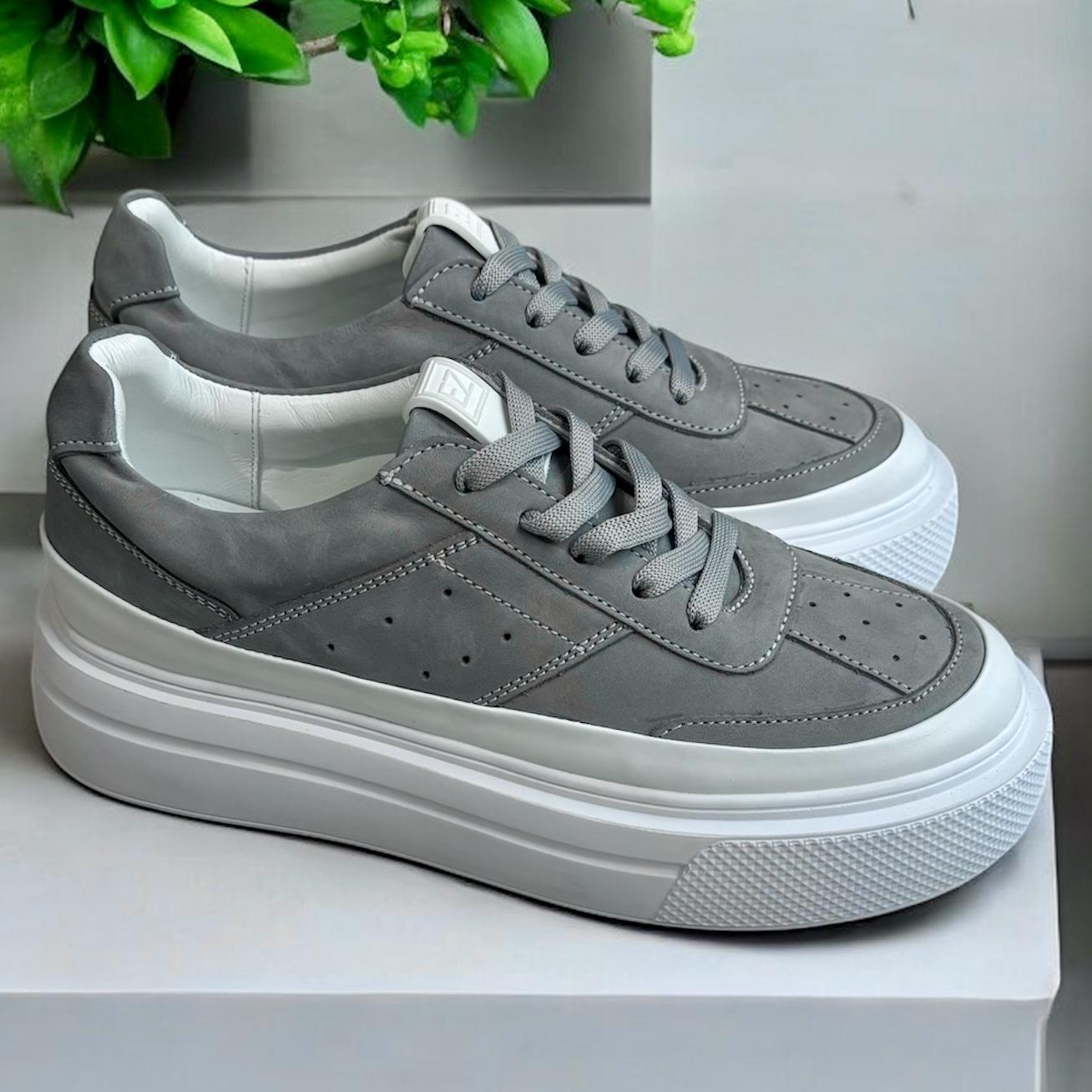 Кросівки жіночі MARANDI з натурального нубука р. 39 Сірий (Krosivky-Z-nubuck-grey) - фото 2 Кросівки жіночі MARANDI з натурального нубука р. 39 Сірий (Krosivky-Z-nubuck-grey) - фото 2