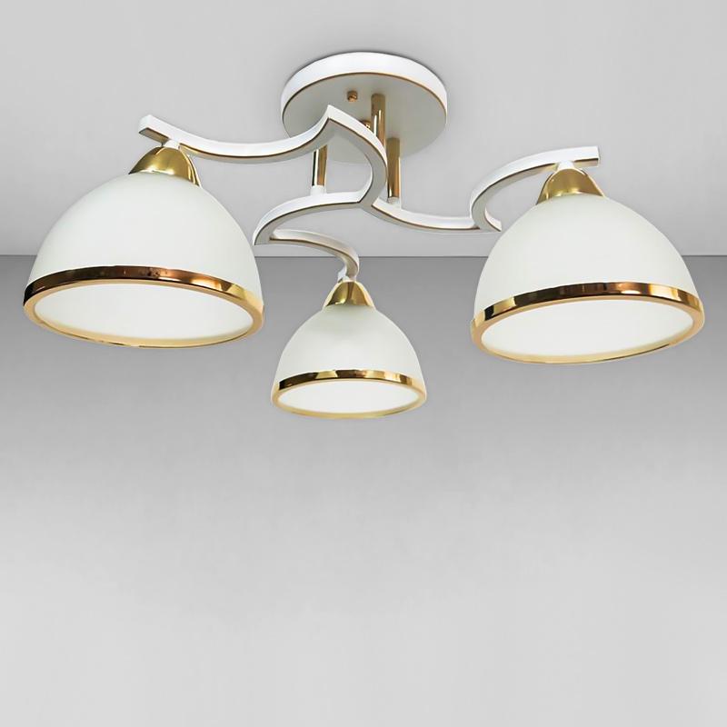 Люстра стельова Light House SH-18236/3A 490х490х240 мм Білий/Золотий