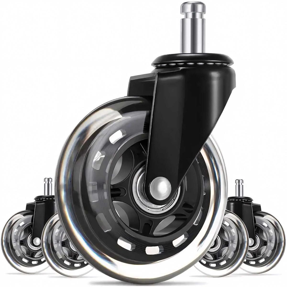 Ролики для кресел U&P Basic 75 мм 5 шт. Black (FQS-AM03-BK)