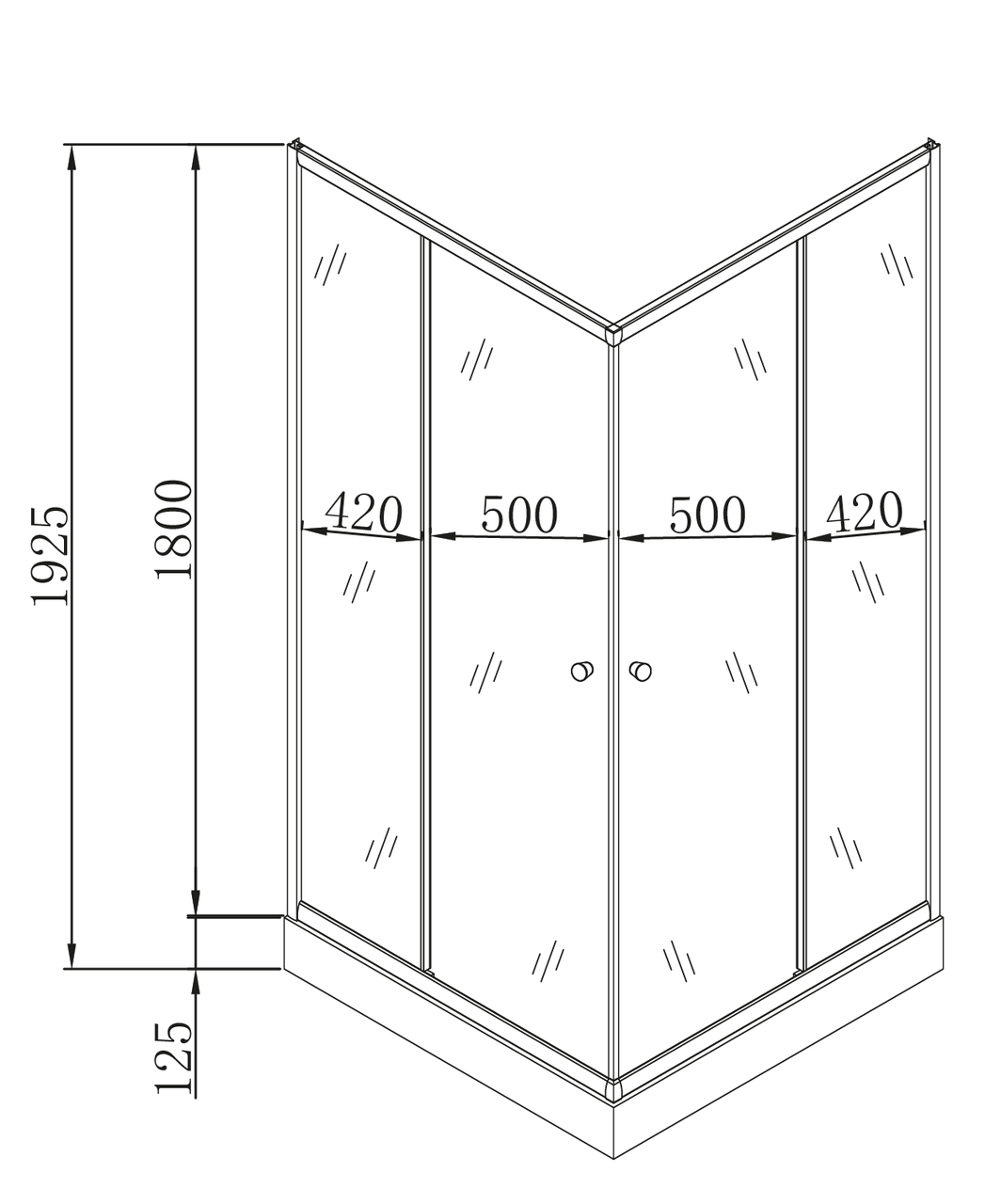 Душевая кабина с низким поддоном MIXXUS CUBIC SCT01-100x100x195-FB матовое стекло 4 мм Chrome (MI6904) - фото 4