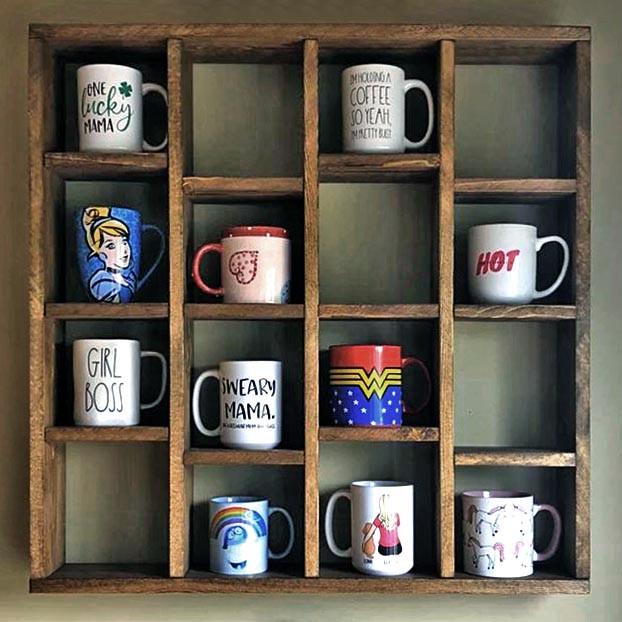 Полка для кружек из дерева Кармир Сепия (СДК-004008)