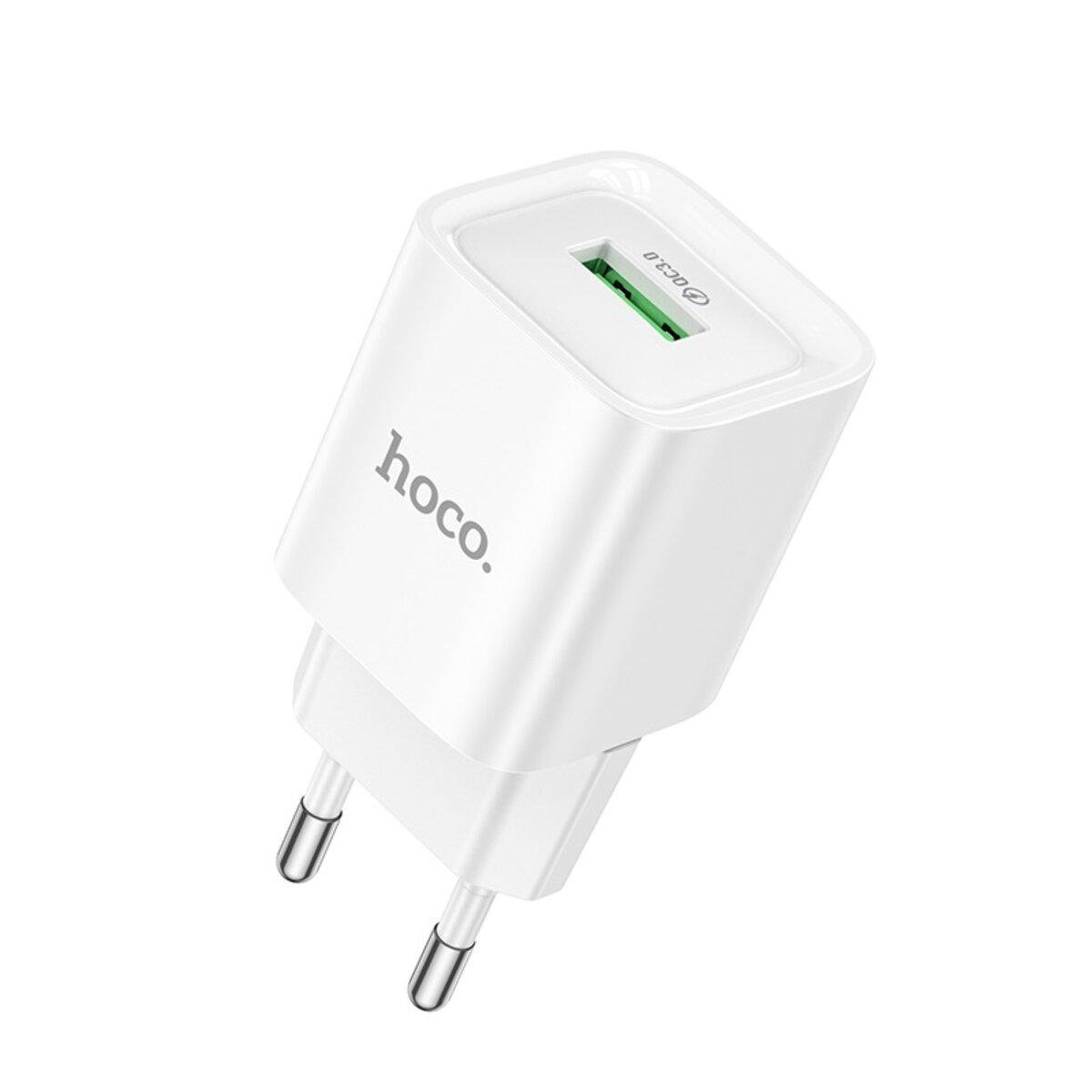 Зарядний пристрій Hoco C145A Charm single port QC3.0 charger EU 1xUSB White (6942007630214)