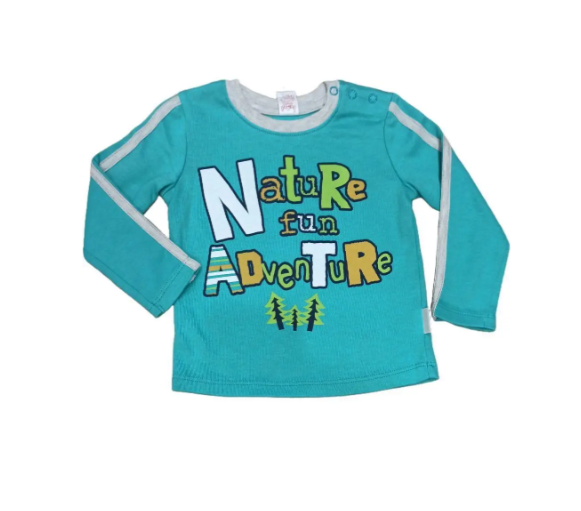 Футболка с длинным рукавом для мальчика Bembi ФБ 292 80 см Бирюзовый
