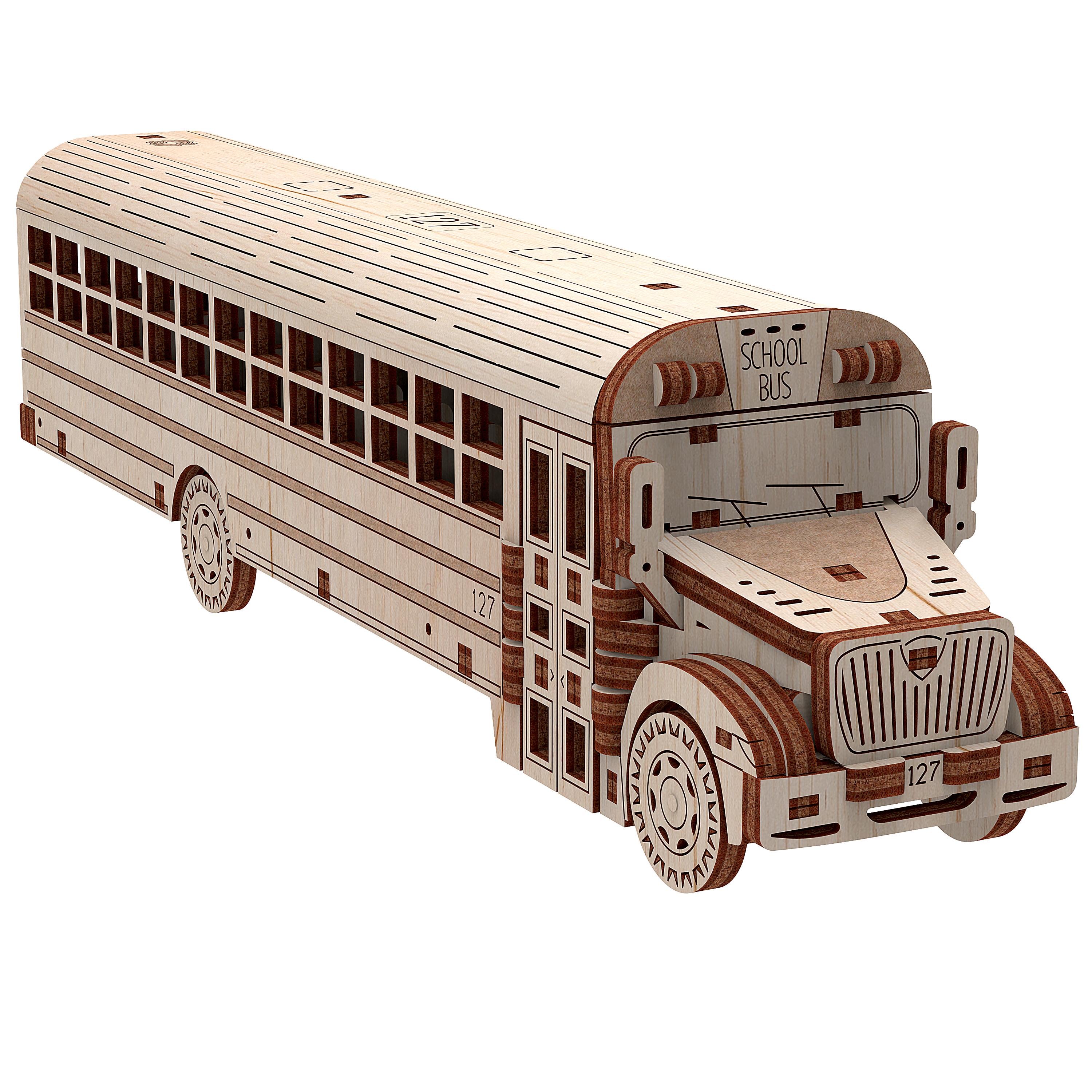Конструктор 3d Mr. Playwood Автобус деревянный механический (3667)