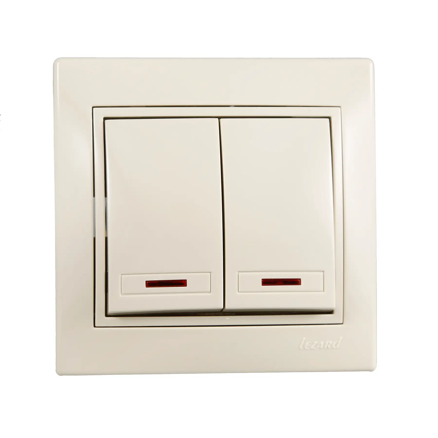 Выключатель Lezard Mira 2-клавишный с подсветкой Кремовый