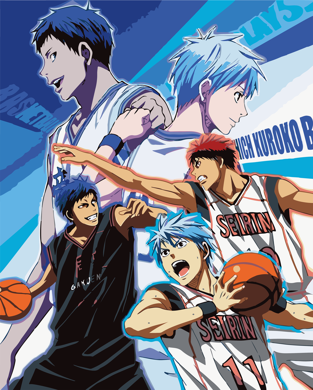 Картина за номерами ORIGAMI Баскетбол Куроко аніме 40х50 см (W1034)