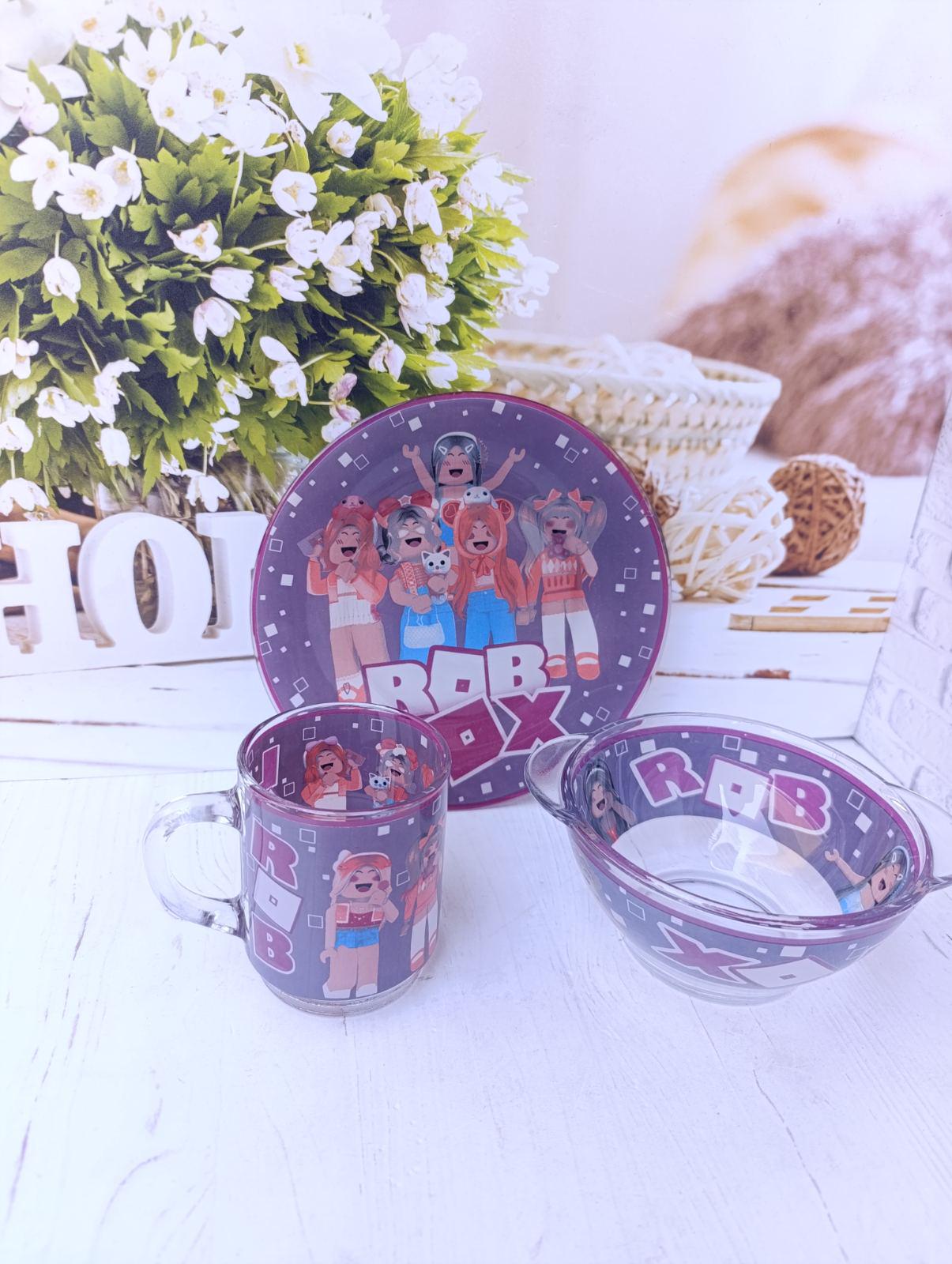 Набор столовой посуды детский Metr+ Roblox стеклянный 3 предмета ROB1 (33393651) Набор столовой посуды детский Metr+ Roblox стеклянный 3 предмета ROB1 (33393651)