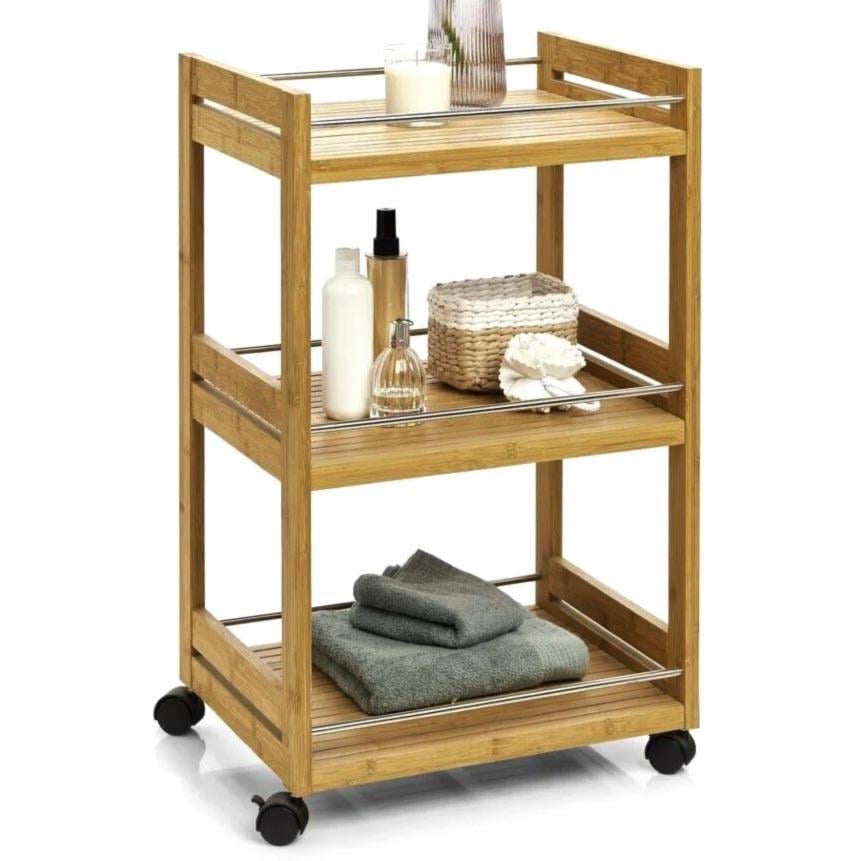 Этажерка для ванной из дерева на колесиках Гарбер Сиена (АБТ-006105)