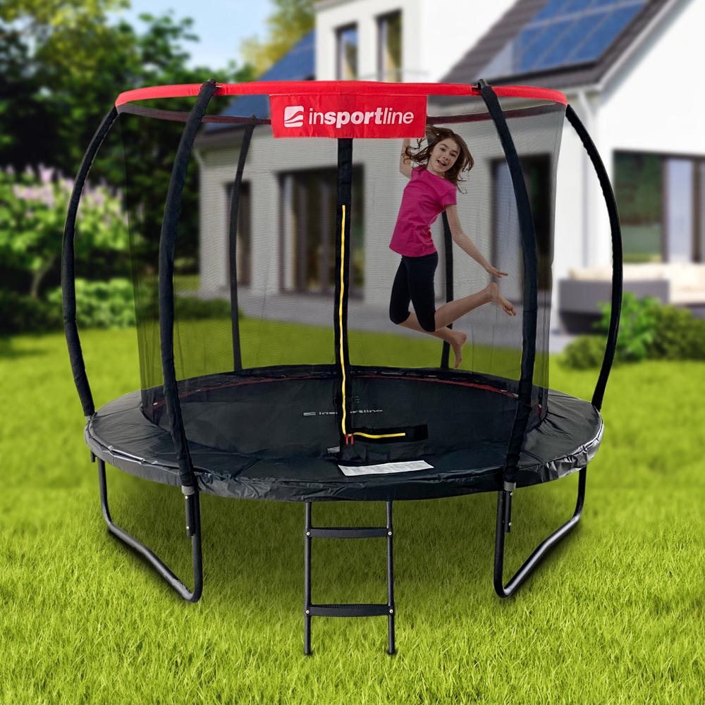 Батут inSPORTline Flea PRO с внутренней сеткой 244 см Черный (389213) - фото 9