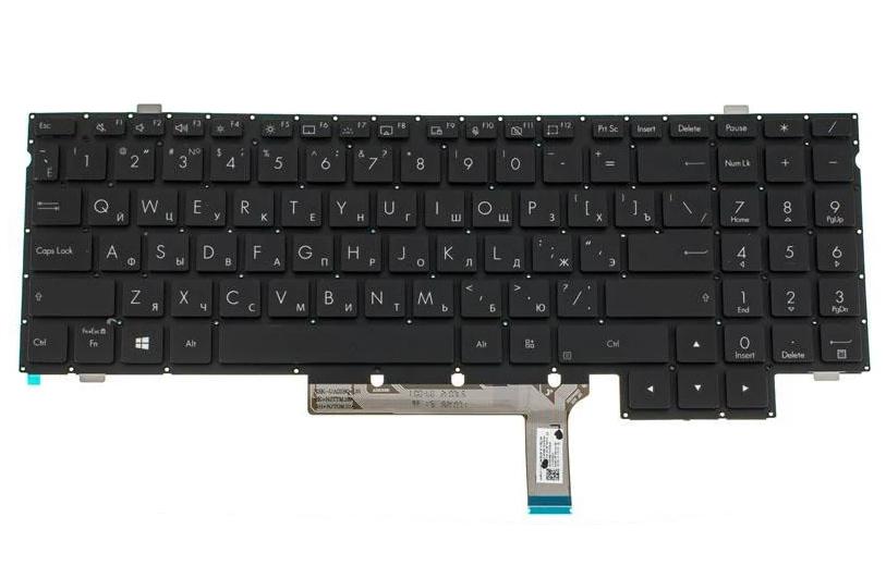 Клавиатура для ноутбука Asus H7600 series rus без фрейма/подсветки клавиш Black (170010)