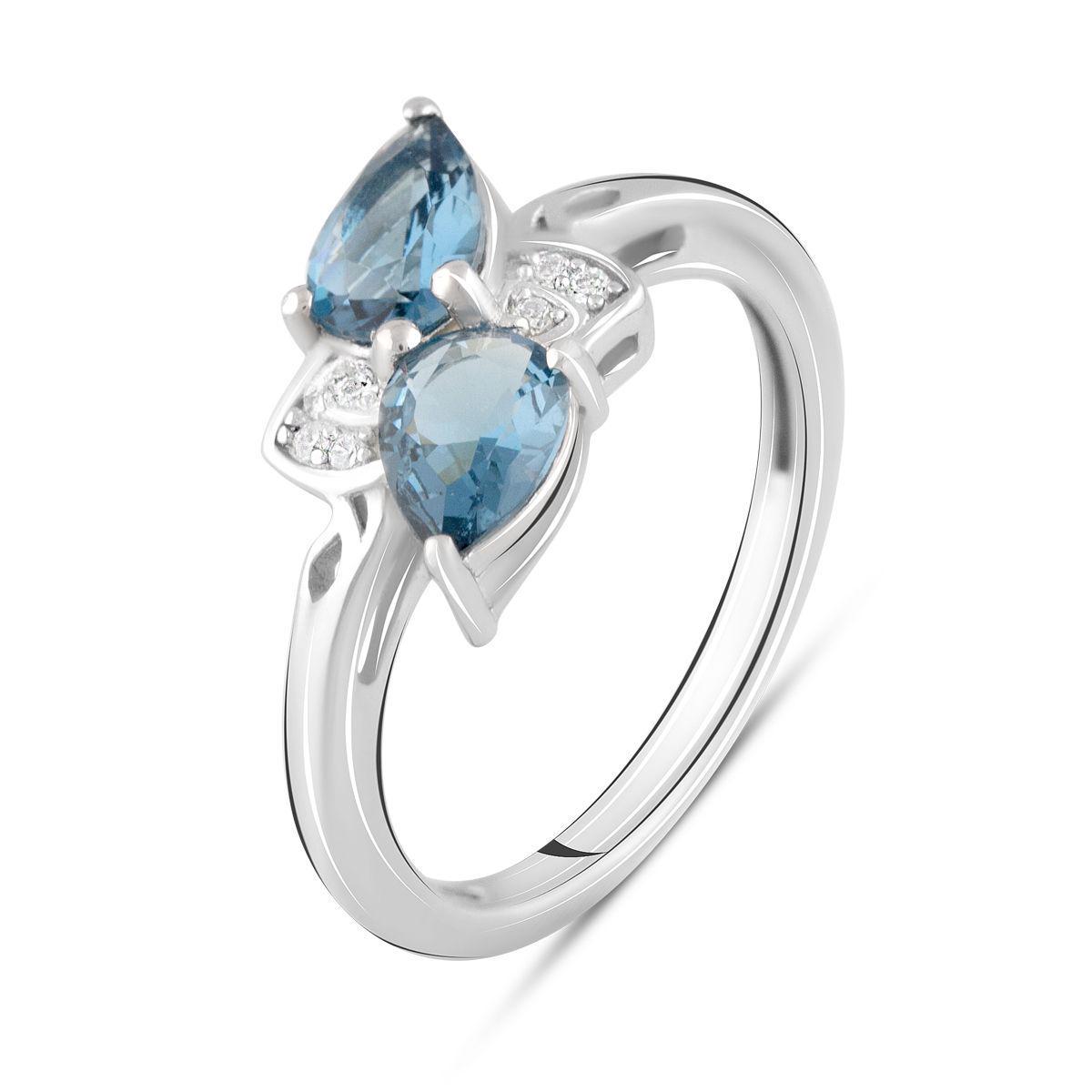 Кольцо серебряное с топазом и фианитами 0,938 ct 2,7 г р. 17 (2103370)