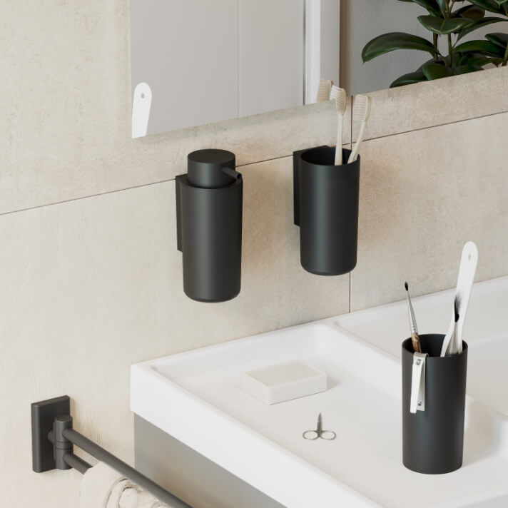 Дозатор для жидкого мыла COSMIC Architect WJC215A0005036 черный подвесной (LM-WJC215A0005036) - фото 3