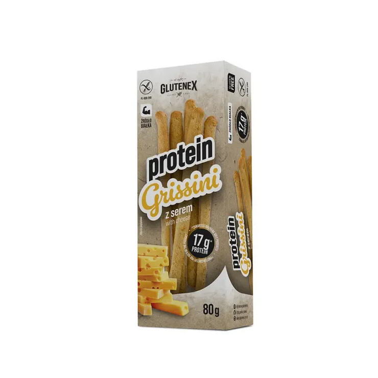 Гріссіні без глютену Glutenex 80 г протеїнові гречані з сиром (5901866006753)
