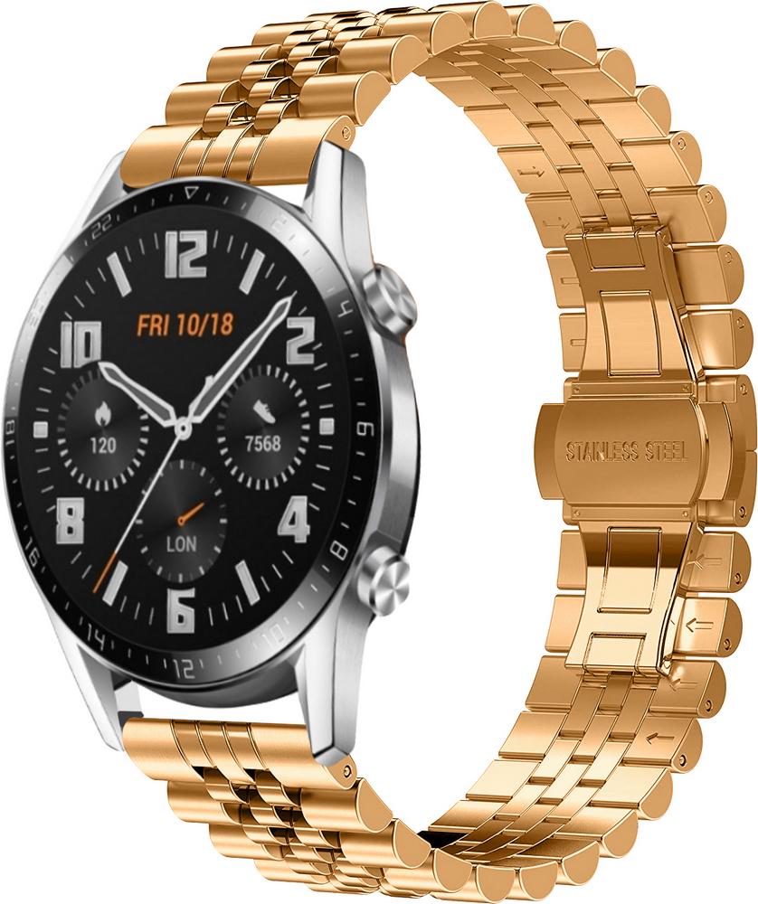 Браслет металевий Stech Huawei Watch GT 2 46 мм Rose Gold (25252-27)