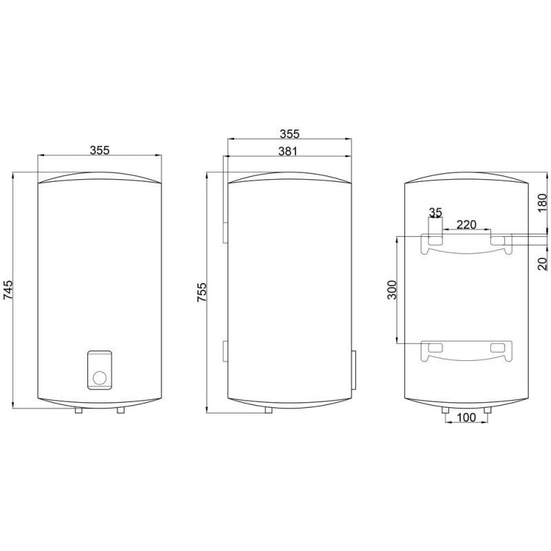 Водонагреватель электрический Thermo Alliance Slim сухой вертикальный ТЭН 2 кВт 50 л (D50V20JD1-K) - фото 2