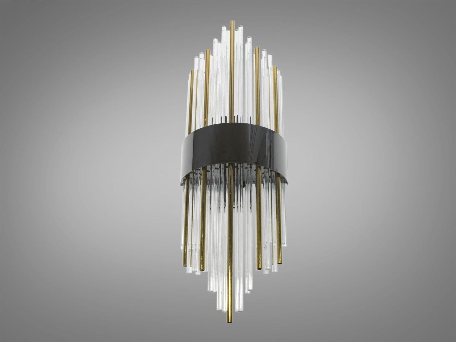 Бра настенная 2 лампы Черный (C86619/D200x600BK)