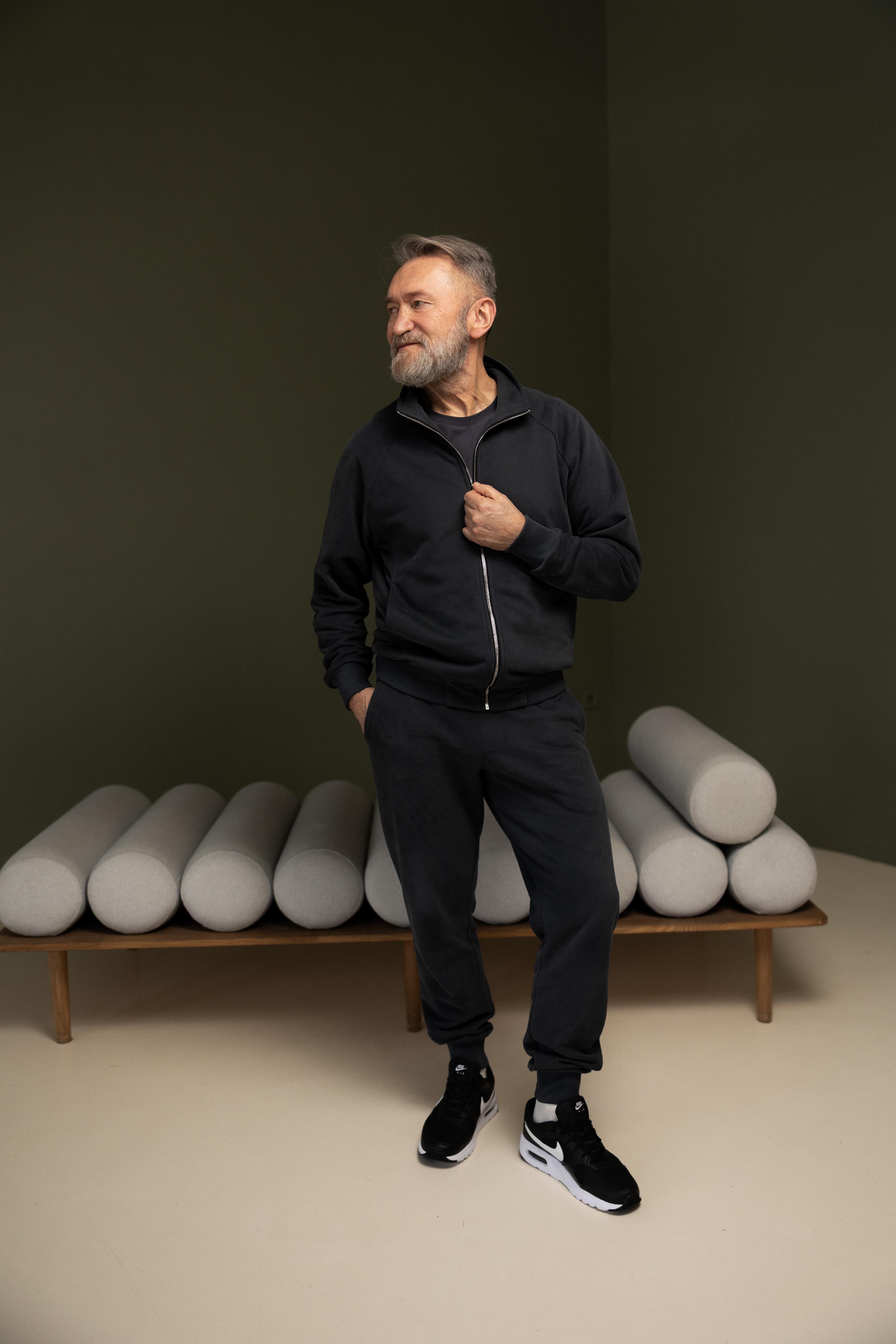 Костюм чоловічий Lookeriya олімпійка та джогери тринитка XXL Темно-сірий (31707009)