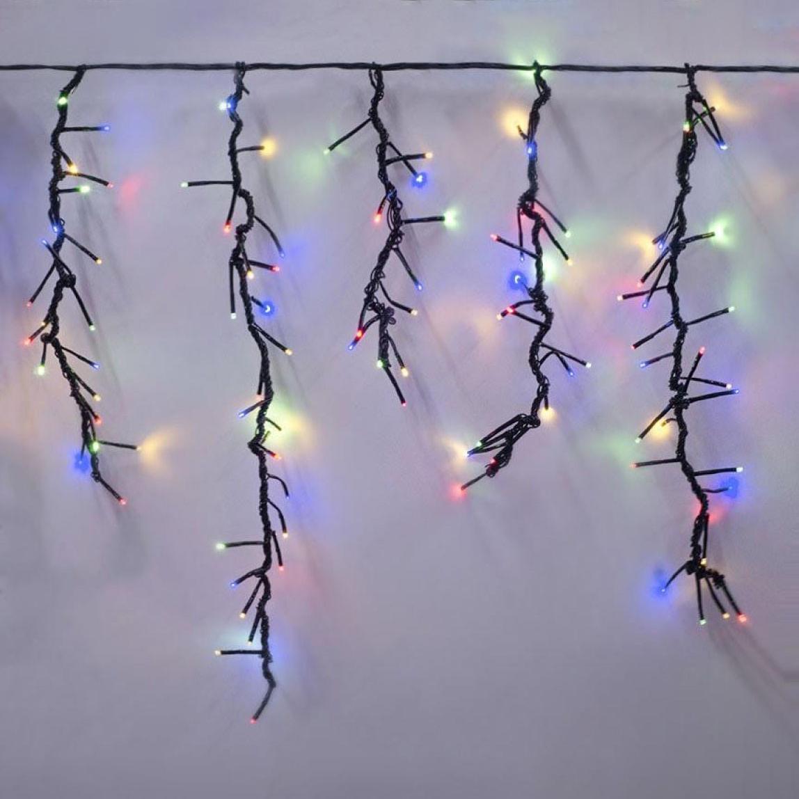 Гірлянда вулична бахрома Феєрверк 240 LED 2,5x0,6 м чорний каучук 220В IP65 Мультиколор