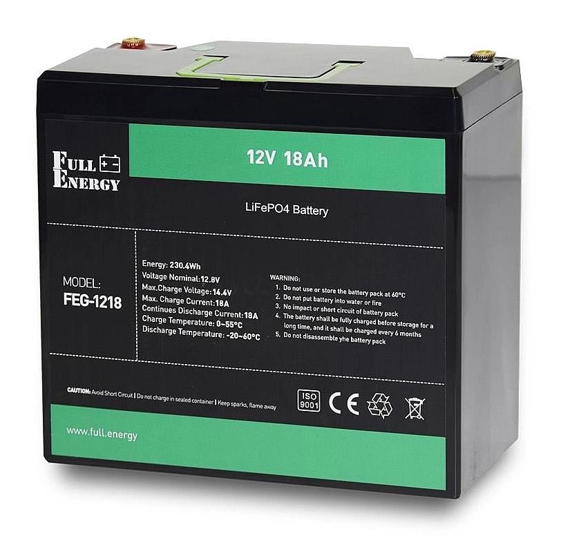 Аккумулятор LiFePO4 Full Energy FEG-1218 12,8V 18 Ah 230 Wh (32465197)