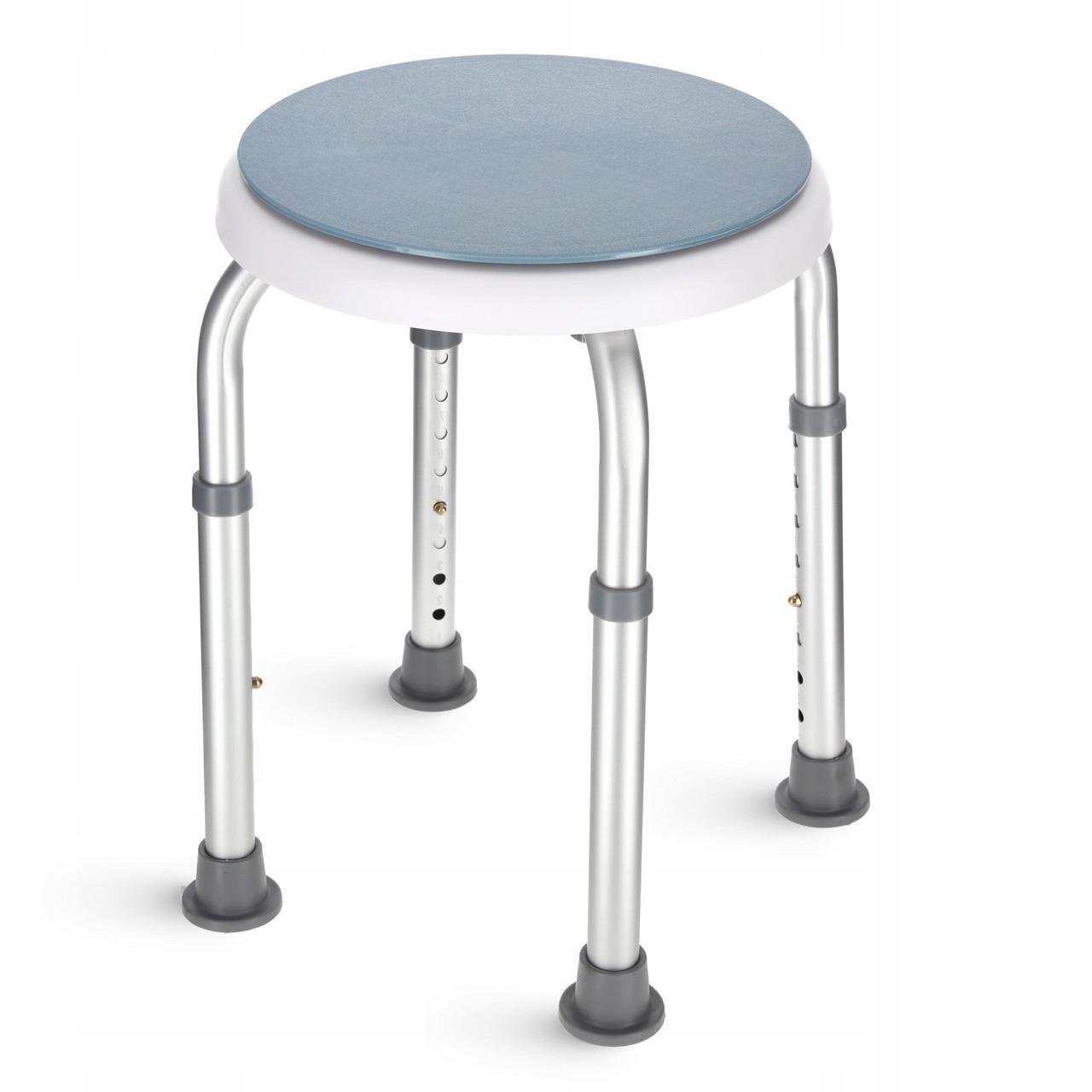 Стул-табурет поворотный 4FIZJO для ванной и душа регулируемый White/Grey (P-5905973403412)