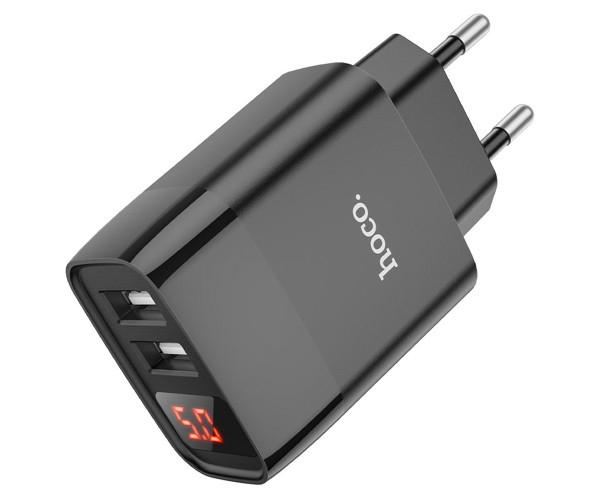 Устройство сетевое зарядное Hoco C86A 2 USB Type-C 2,4 A 1 м Черный