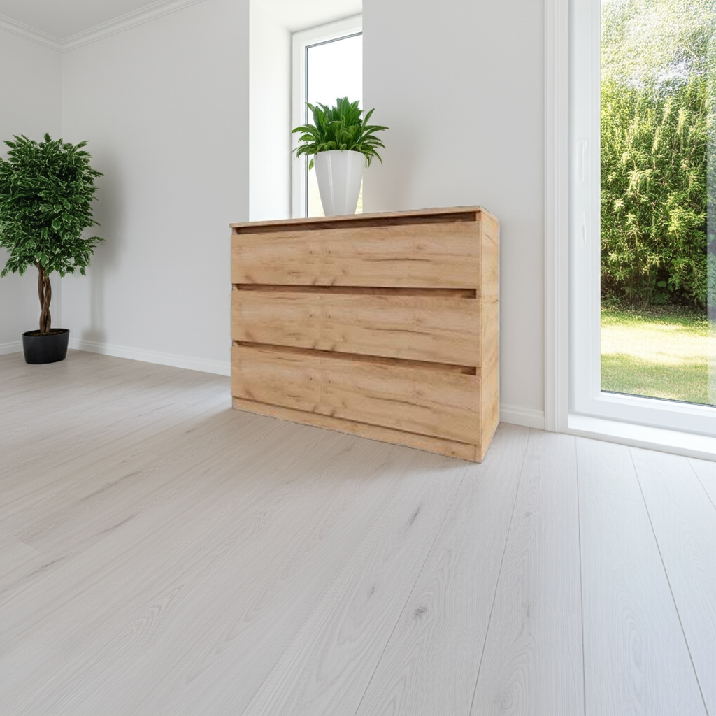 Комод MEBEX на 3 ящика 100х40х77,4 см Дуб Крафт (VM3B1000DC) - фото 1 Комод MEBEX на 3 ящика 100х40х77,4 см Дуб Крафт (VM3B1000DC) - фото 1