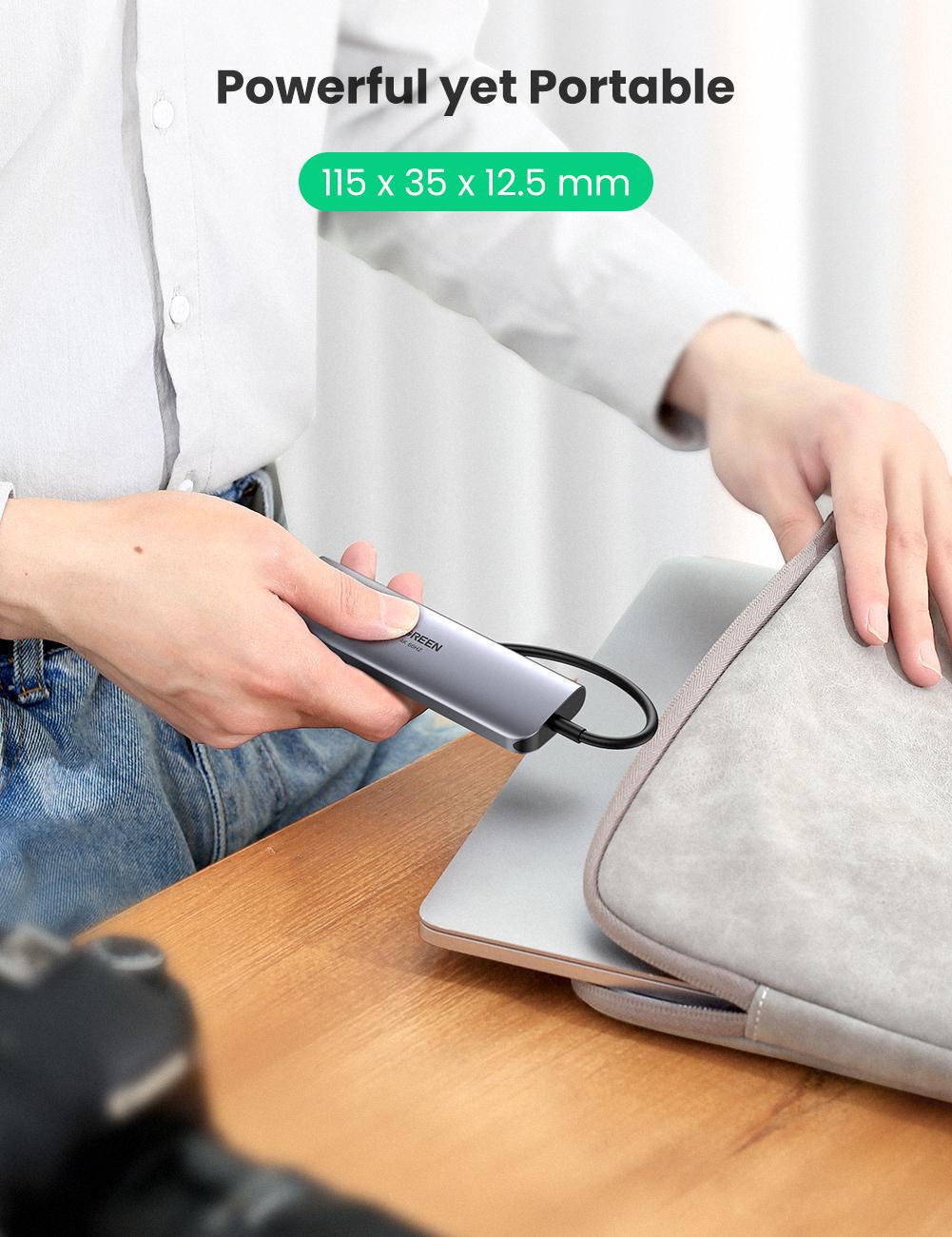 USB-хаб UGREEN Type-C-3x USB 3.0/5 Гбіт/с HDMI 4K 60Hz/Type-C PD 100W USB-C Сірий (70495) - фото 5 USB-хаб UGREEN Type-C-3x USB 3.0/5 Гбіт/с HDMI 4K 60Hz/Type-C PD 100W USB-C Сірий (70495) - фото 5