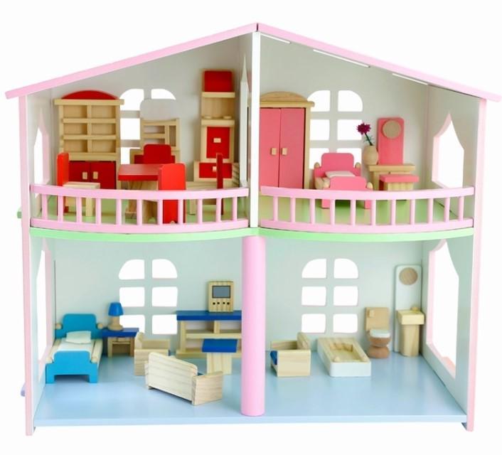 Двухэтажный деревянный кукольный домик sixiren - фото 6 Двухэтажный деревянный кукольный домик sixiren - фото 6