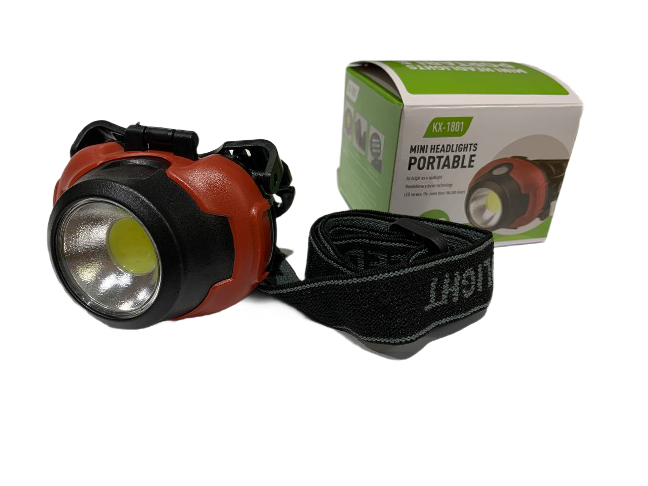 Ліхтар налобний KX-1801 LED 3ААA з регулюванням нахилу пластик 3 режими 5W