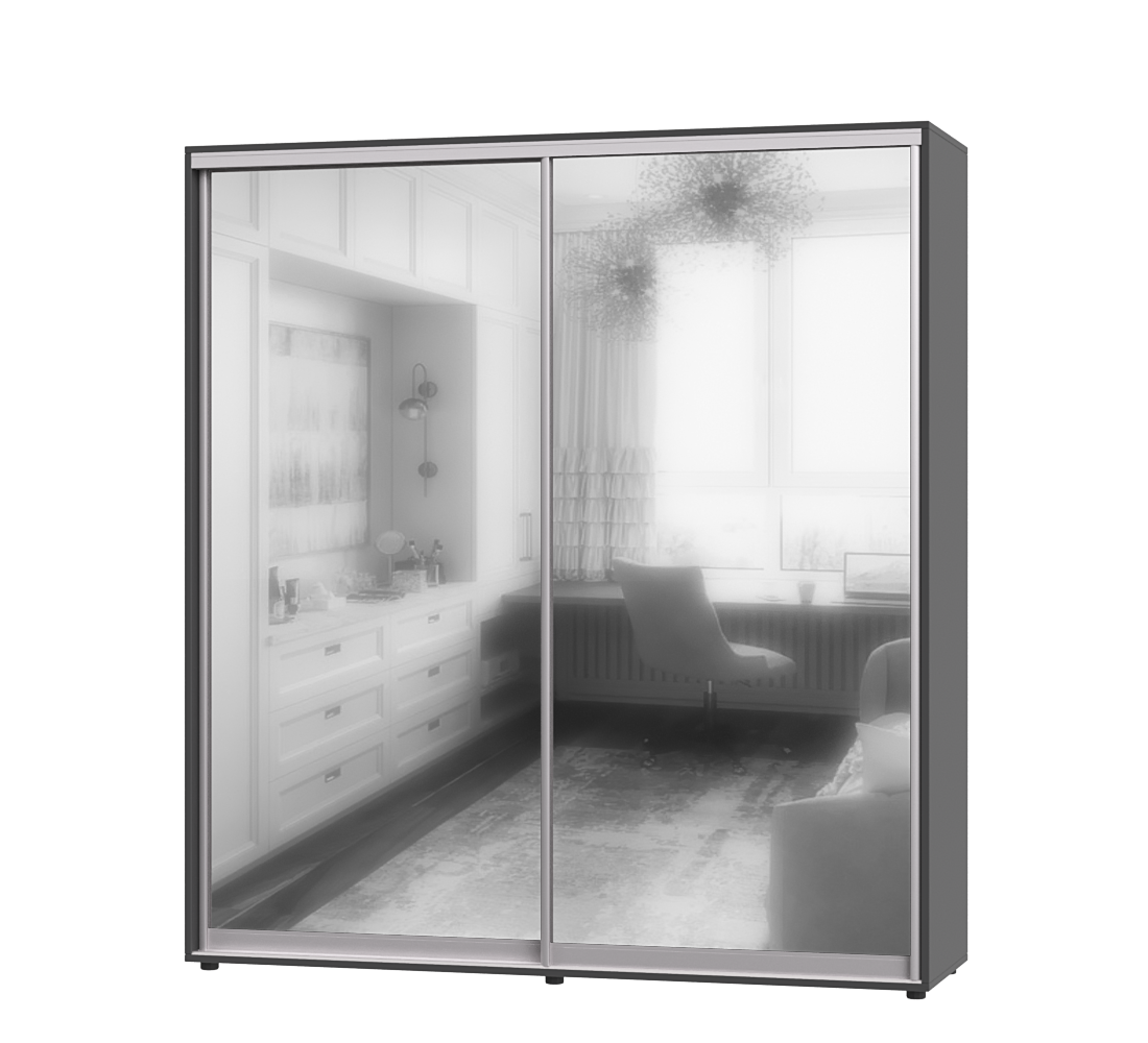 Шафа-купе дводверна Еверест ШК-05 210х60х220 см Антрацит (07402)