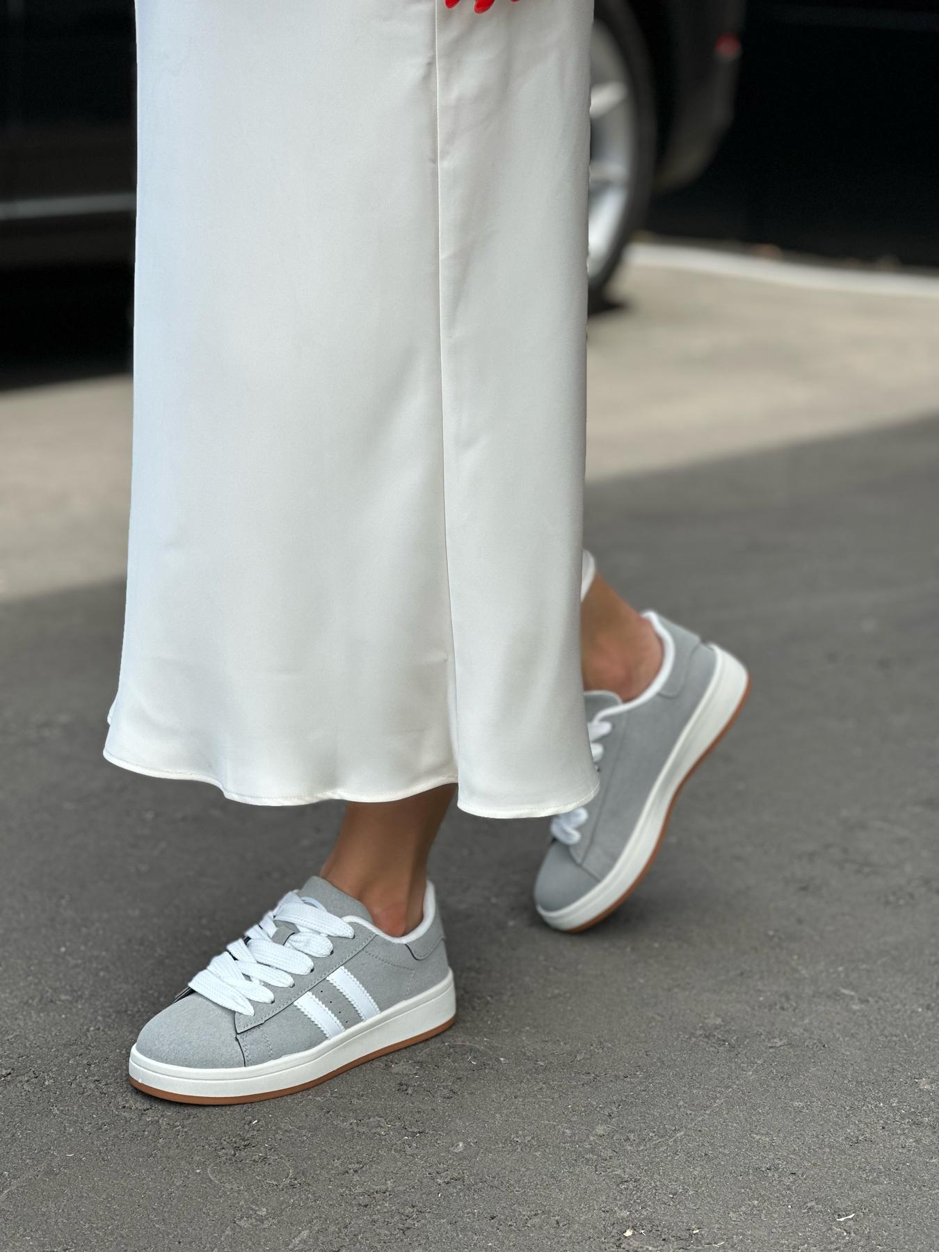 Кеды женские эко-замша р. 41 Серый (10285702) - фото 3