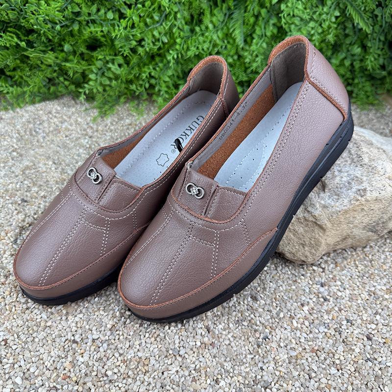 Мокасини шкіряні жіночі Е-002041-4 p. 40 25,5 см Коричневий (109191516) - фото 2