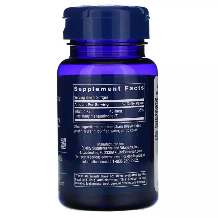 Витамин К2 МК-7 Life Extension Low Dose MK-7 45 мкг 90 желатиновых капсул ( LEX19369) - фото 2 Витамин К2 МК-7 Life Extension Low Dose MK-7 45 мкг 90 желатиновых капсул ( LEX19369) - фото 2