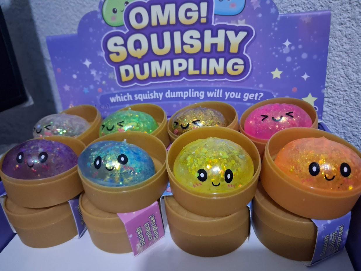 Сквиши игрушка антистресс Пельмень dumpling 5 см глитерный 1 шт. а ассортименте