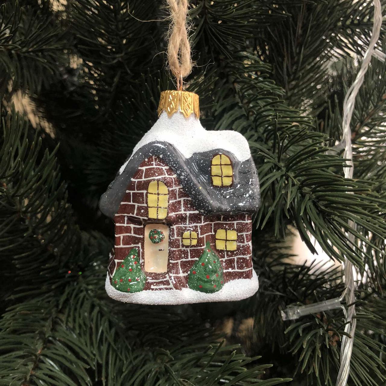 Игрушка елочная Домик пряничный формованная