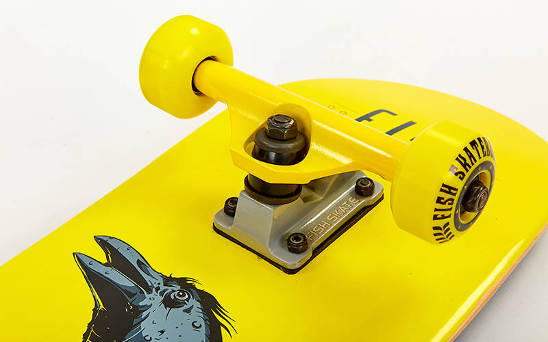 Лонгборд FISH CROW дерев'яний Жовто-чорний (SK-414-8) - фото 7