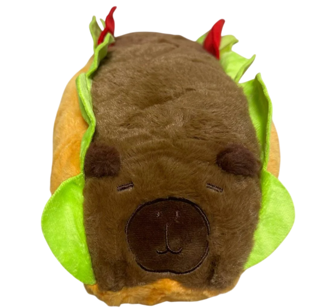 Игрушка мягкая капибара хот-дог 90 см Коричневый