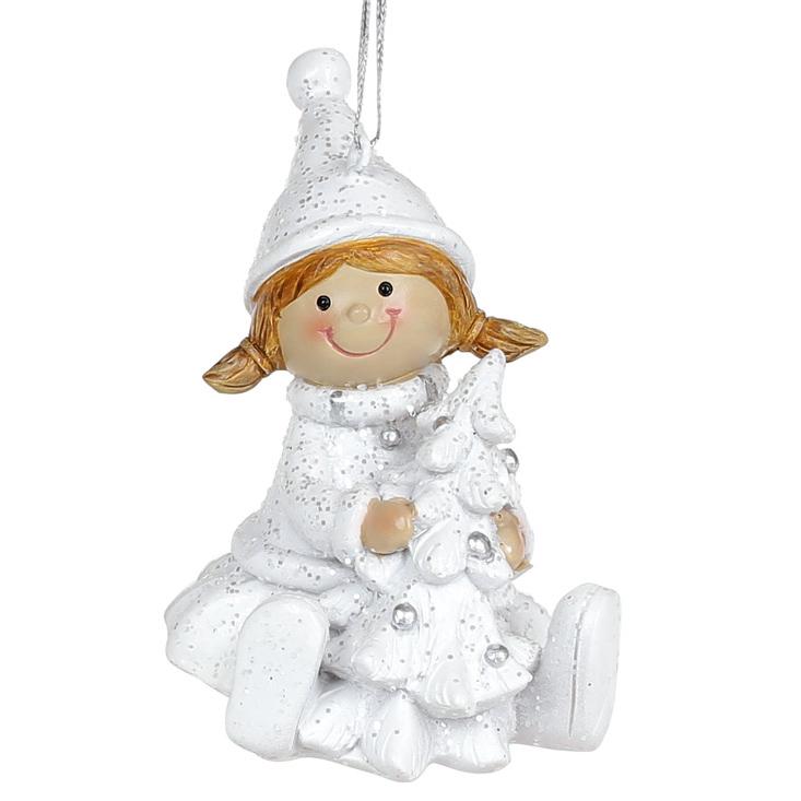Декоративная подвесная фигурка BonaDi Девочка с елкой (823-054)