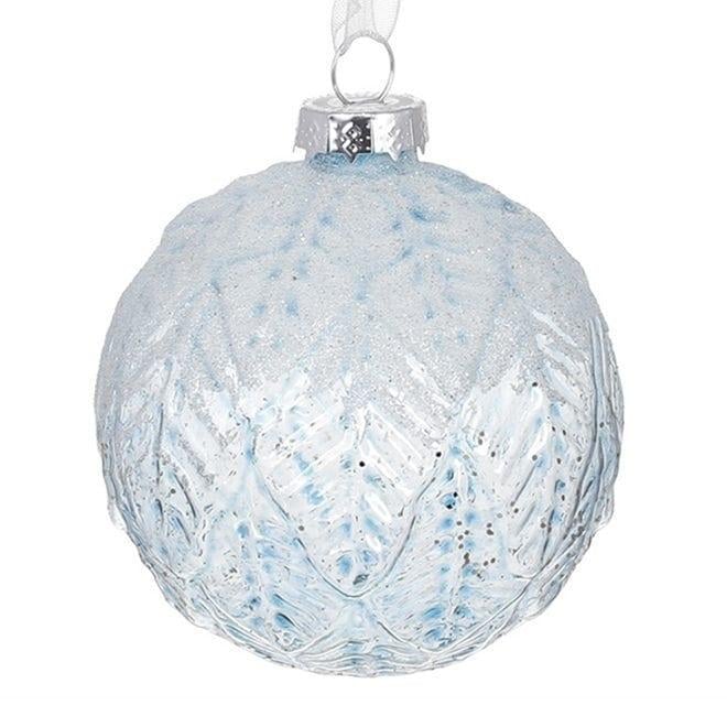 Набор елочных шаров стеклянных 8 см 6 шт. Голубой (12626)
