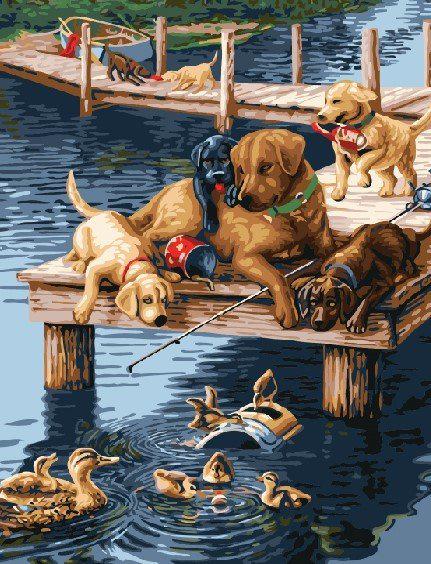 Картина по номерам Brushme Любопытное знакомство (GX8520) Картина по номерам Brushme Любопытное знакомство (GX8520)