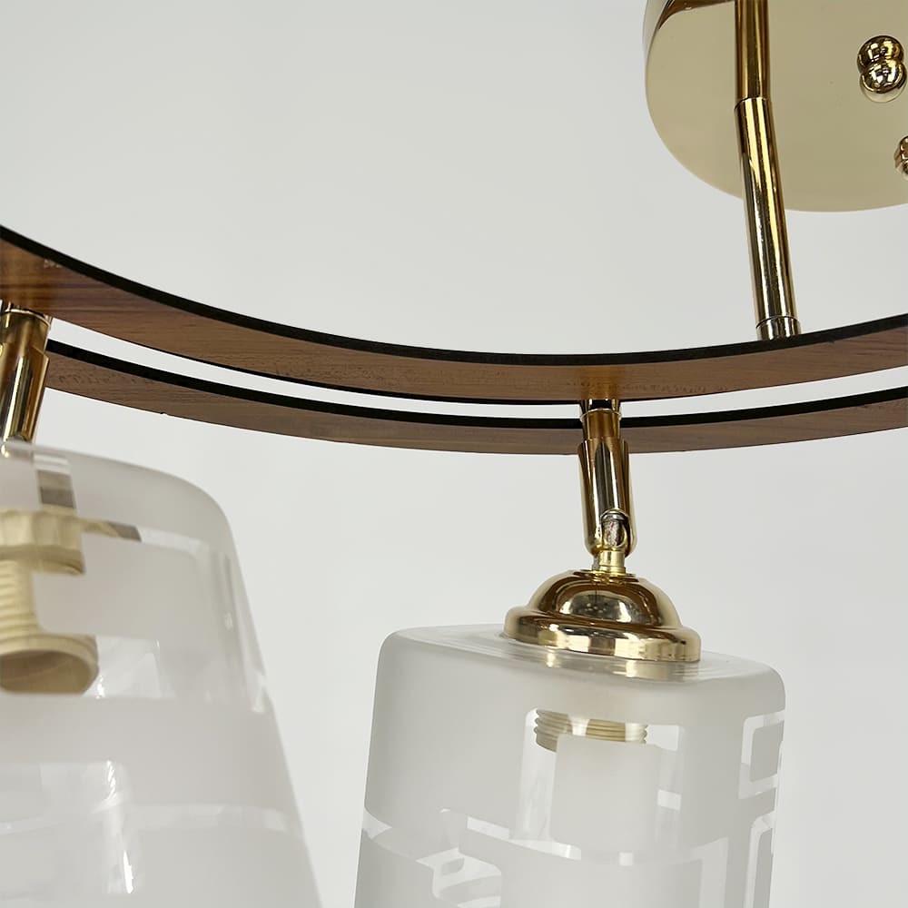 Світильник із декором дерева на 4 плафони 60 см Золотий (6032/4 GD) - фото 3 Світильник із декором дерева на 4 плафони 60 см Золотий (6032/4 GD) - фото 3