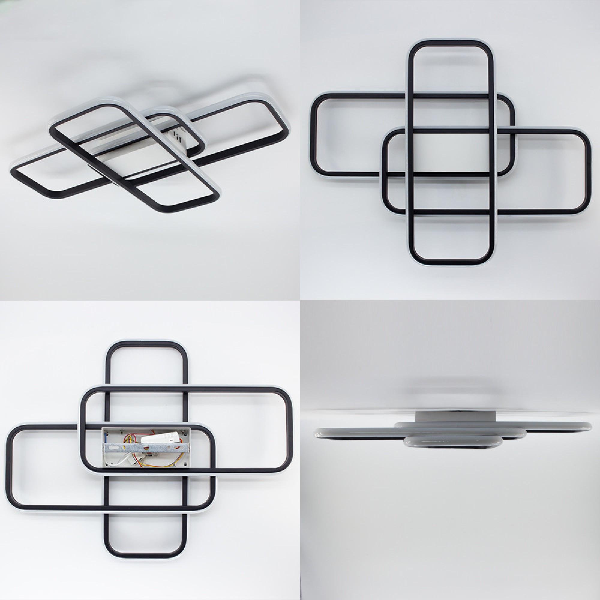 Люстра ESLLSE SVEN 3SQ с пультом 90W 635x478x75 мм Черно-белый (10568) - фото 8 Люстра ESLLSE SVEN 3SQ с пультом 90W 635x478x75 мм Черно-белый (10568) - фото 8