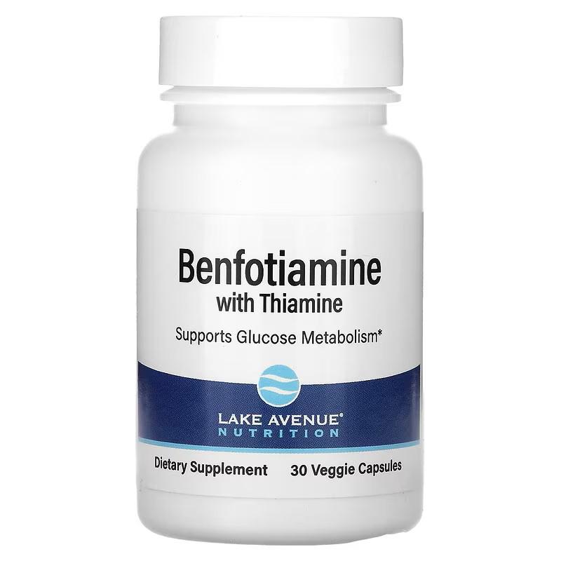 Бенфотиамин и тиамин Lake Avenue Nutrition Benfotiamine with Thiamine 250 mg 30 капс.