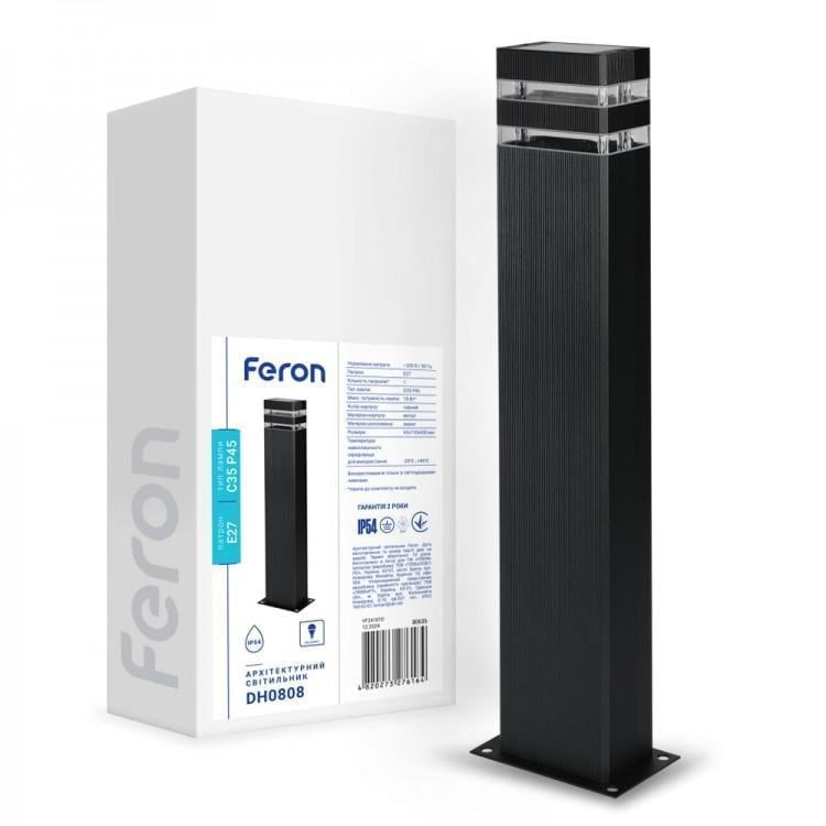 Світильник архітектурний накладний Feron DH0808 під лампу Чорний (28686833)