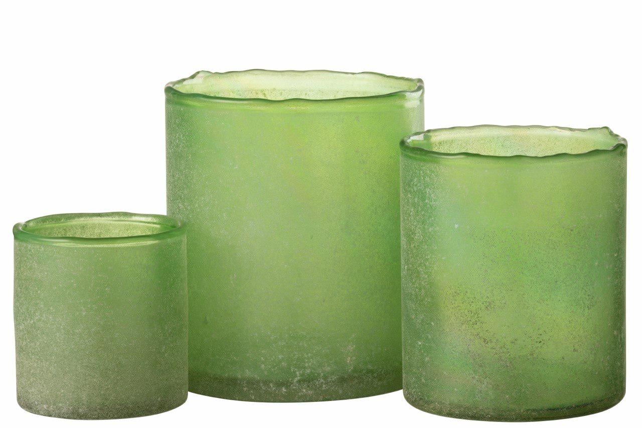 Подсвечники J-LINE стеклянные 3 шт. Зеленый