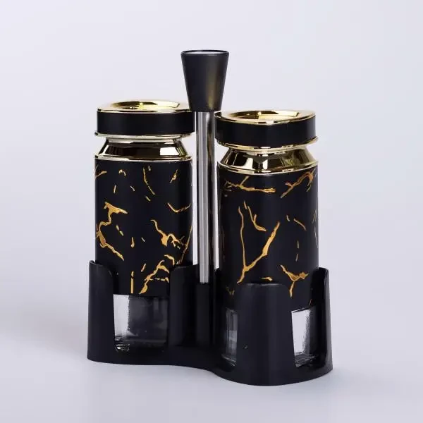 Набор для специй на подставке по 120 мл Черный (6797) - фото 6 Набор для специй на подставке по 120 мл Черный (6797) - фото 6