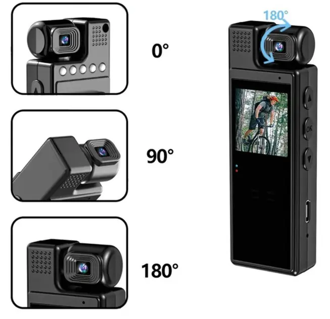 Видеокамера нагрудная с фиксацией клипсой UKC L9 Wi-Fi аккумуляторная с дисплеем 1,3" (28342932) - фото 2