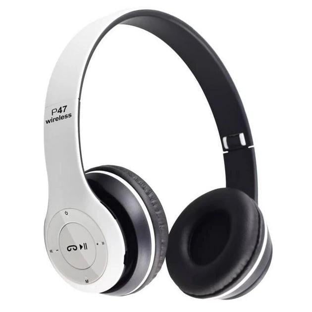 Наушники беспроводные P47 BT Wireless c микрофон Белый (502114)