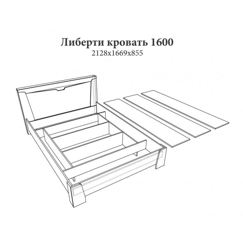 Ліжко Еверест Ліберті 1600 1669х2128х855 мм Дуб крафт білий - фото 2