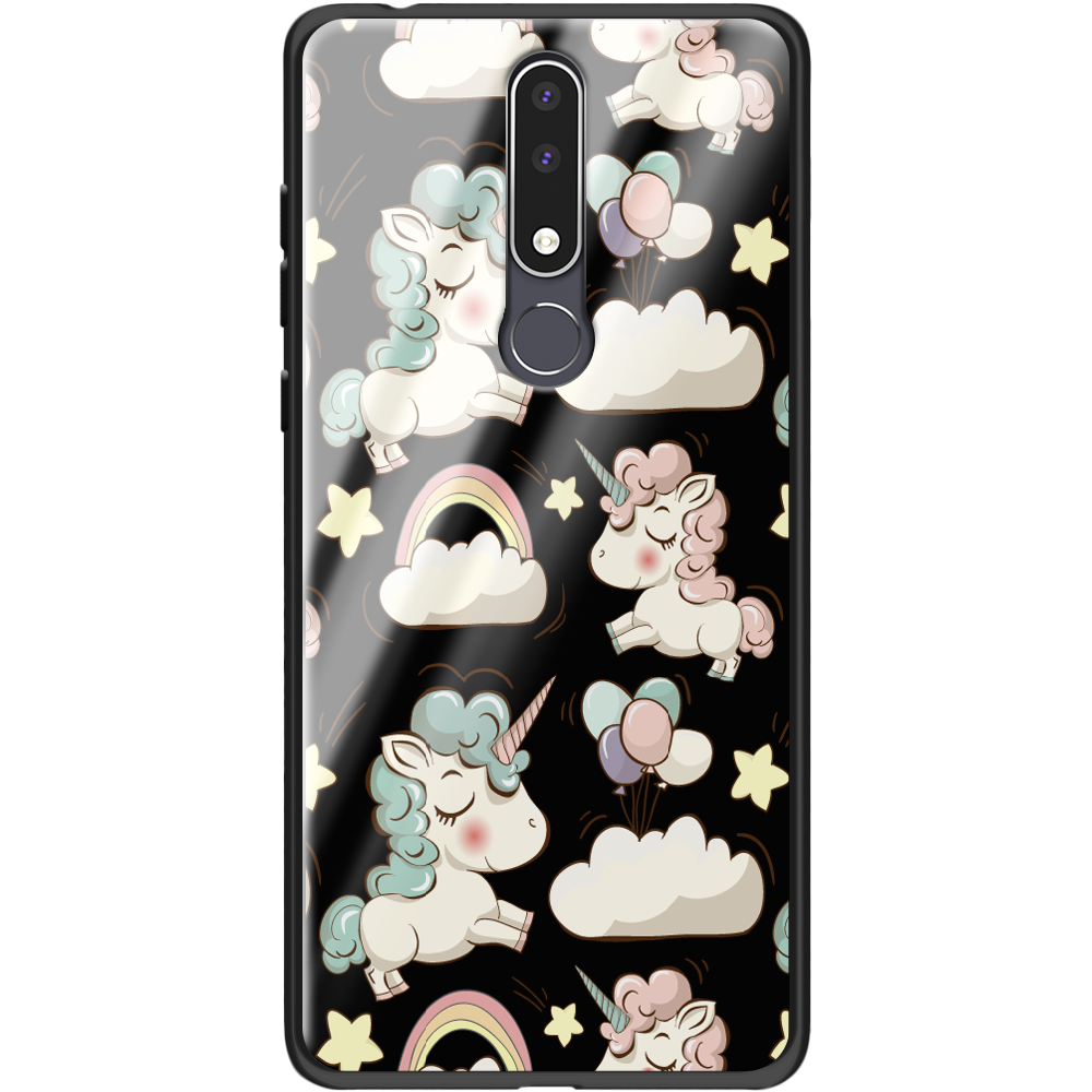 Чохол BoxFace Nokia 3.1 Plus Unicorns Чорний силікон зі склом (36116-cc2-37737) - фото 3